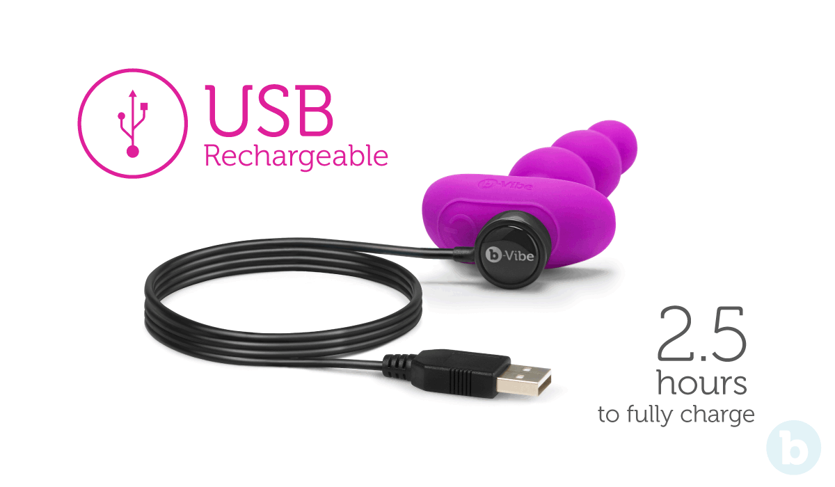 The triplet anal beads are USB rechargeable and can take up to 2.5 hours for a full charge