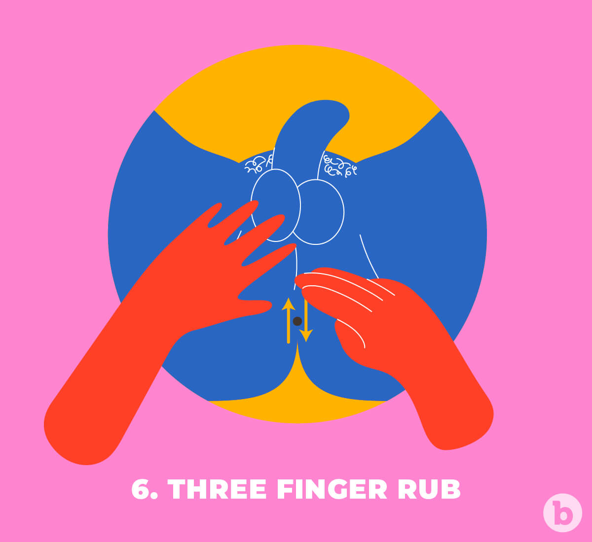 Three fingers rubbing the anus energetically during an anal massage