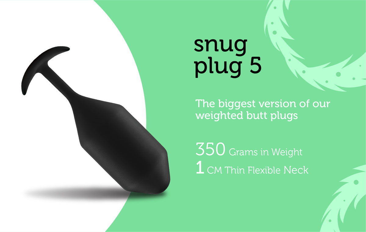The b-Vibe Snug Plug 5 is an extra large weighted butt plug for anal play