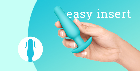 This b-Vibe Anal Training Kit includes a small silicone butt plug