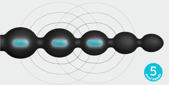 The b-Vibe Cinco are the only vibrating anal beads to incorporate three powerful motors