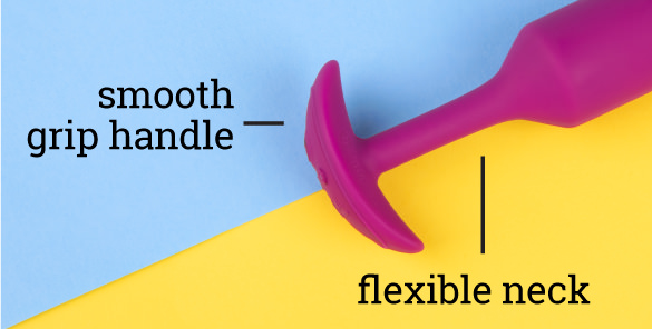 b-Vibe Vibrating Snug Plugs feature a smooth handle and flexible neck for total comfort