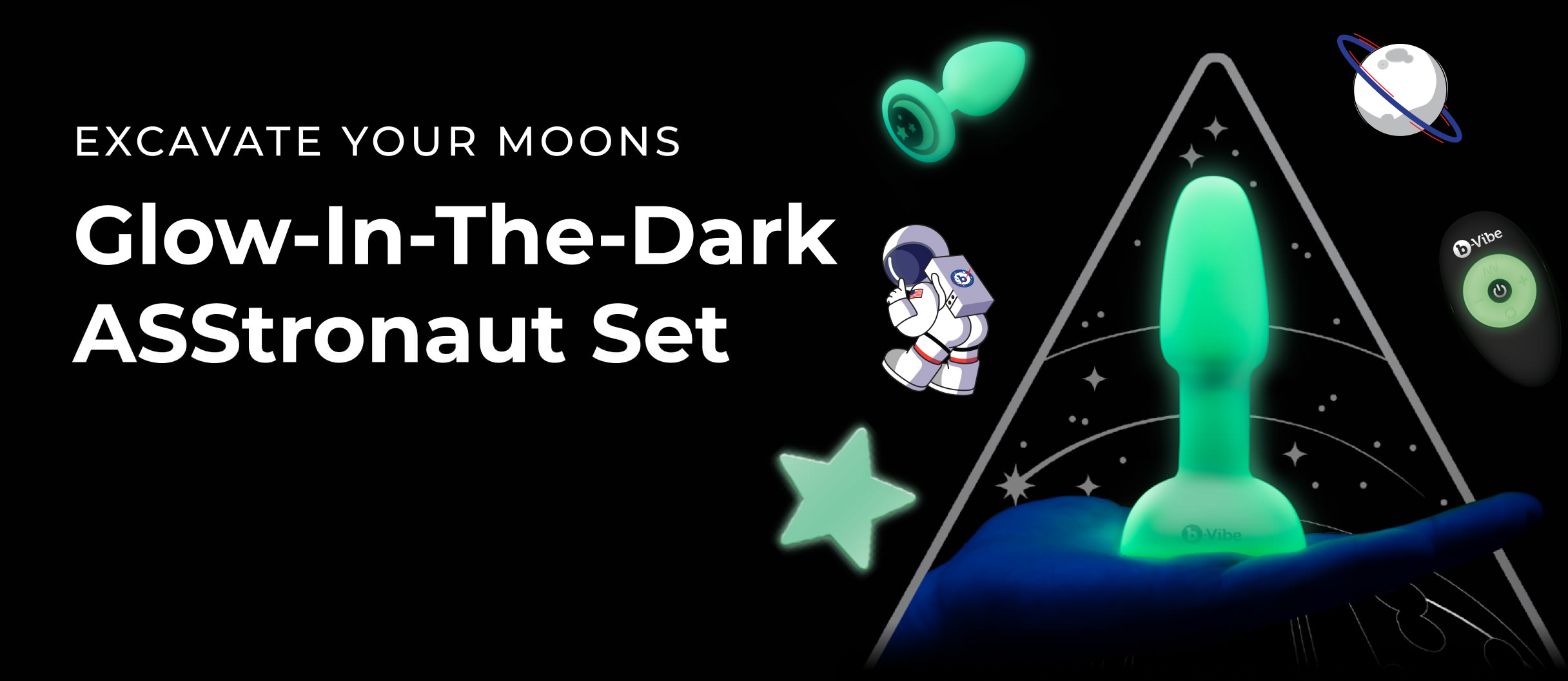 asstronaut glow-in-the-dark butt play set