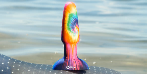 b-Vibe Peace and Love Tie Dye Rimming Vibrating Butt Plug