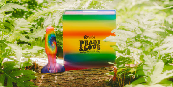 b-Vibe Peace and Love Tie Dye Rimming Vibrating Butt Plug