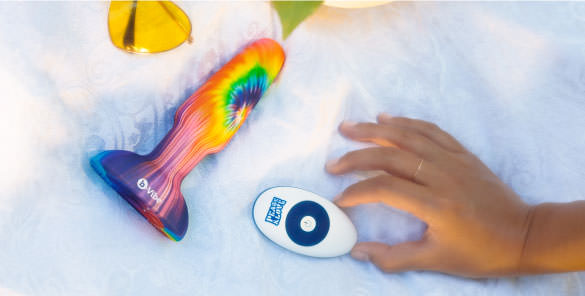 b-Vibe Peace and Love Tie Dye Rimming Vibrating Butt Plug